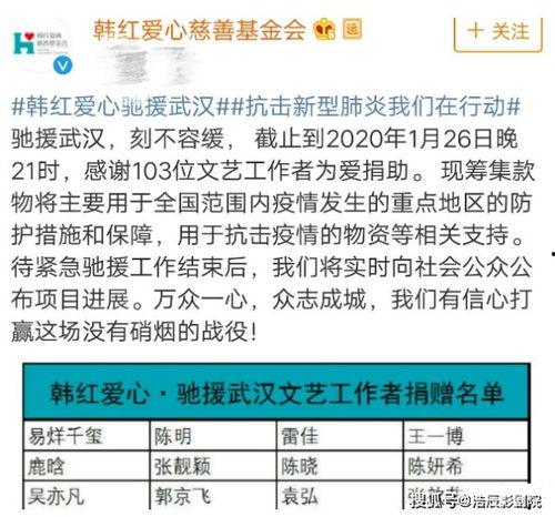 明星网红捐款数量统计,捐款数量大盘点