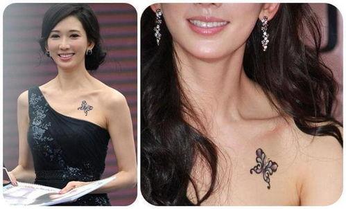 明星网红羽毛纹身图案女